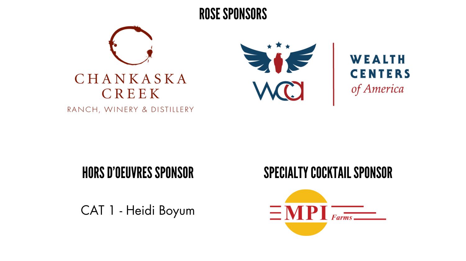 List of sponsors for Run for the Roses