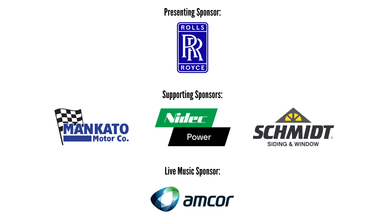 List of Sponsors for the Men's Event