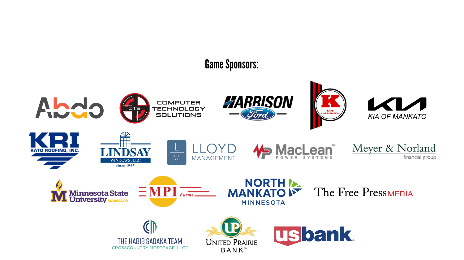 List of Sponsors for the Men's Event