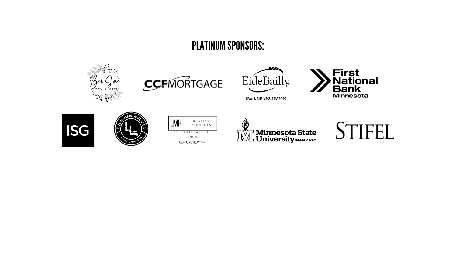 List of sponsors for the 10th annual Fire & Ice Ball