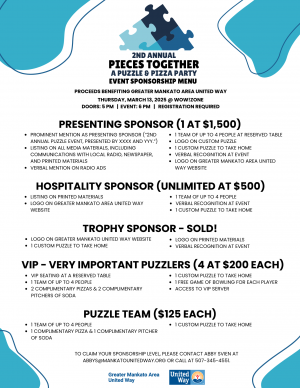 Puzzle Event Sponsorship Menu