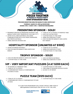 Puzzle Event Sponsorship Menu