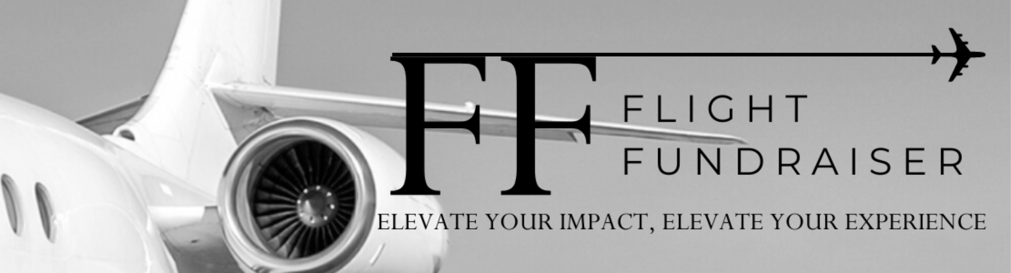 Image of a plane with Flight Fundraiser logo